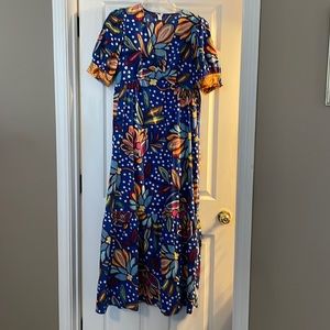 Tabitha Brown for Target floral polka dot midi dress. Like new, with side zip.